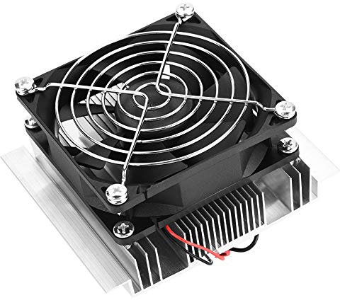 Fockety Thermoelectric Fan, 12V 6A DIY 4.7 * 3.9in Professional Semiconductor Refrigeration Cooler, Mini Air Conditioner Cooling Device Home for Small Fridge