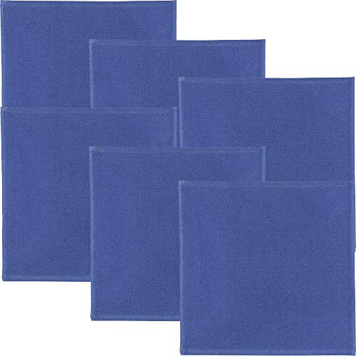 Erwin Müller Reinigungstuch, Putztuch, Putzlappen, Spültuch 6er-Pack blau Größe 25x25 cm - 100% Baumwolle, zum Spülen oder Staubwischen, robust und langlebig, mit Frottierseite