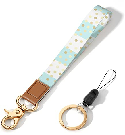 Hsxnam Schlüsselband für das Handgelenk Wristlet Strap Schlüsselanhänger Halter für Frauen Männer Autoschlüssel Ausweise Karte Brieftasche Telefon Kamera