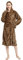 Bedruckter Bademantel Damen Frottee, 100% Flanell, Kuschelfleece Bademäntel, Leopard, One size