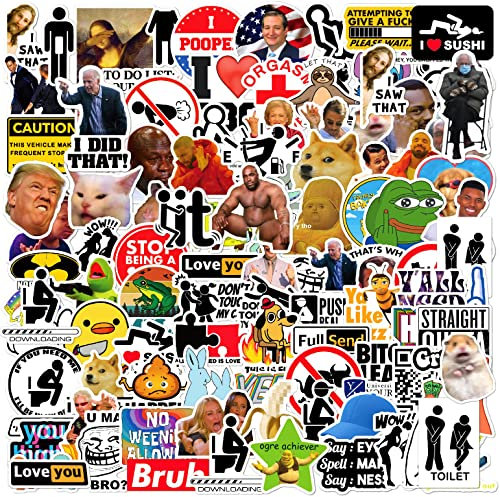 Lustige Aufkleber für Erwachsene, Prank Meme (Dirty) Aufkleber-Pack für Stoßstange, Lichtschalter, Wasserflaschen, harte Hüte, Computer, Vinyl, wasserdichte Abziehbilder, 105 Stück