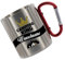 Crealuxe Edelstahltasse mit Karabiner - Camping King Wunschname - 330ml, Tasse personalisiert, Kaffeetasse, Bürotasse, Metalltasse mit Name