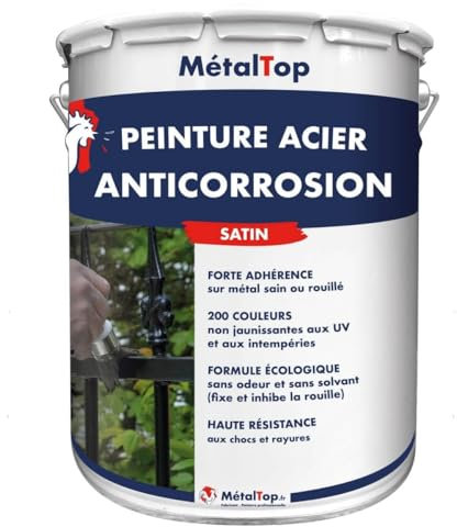 Metaltop - Peinture Acier Antico - Brun rouge - RAL 8012 - Pot 5 L