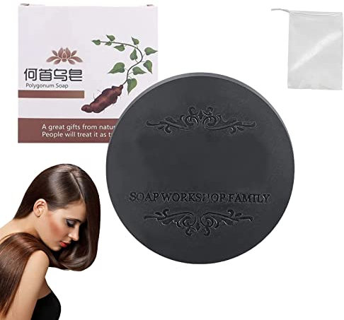 Black & Thick Hair Fallopia Multiflora Shampoo Bar, Hair Darkening Shampoo Bar, He Shou Wu Shampoo Soap, He Shou Wu Extract Shampoo, Promotes Hair Growth and Prevents Hair Loss (1Pcs)