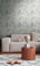 New Walls Tapete kleine Blumen & Blüten florale Vliestapete Schlafzimmer, Wohnzimmer blau creme leicht strukturiert – 10,05 x 0,53 m