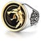 Dochais Schmuck Ring Herren aus Edelstahl,Totenkopf Ring Skull Ring Schädel Ring Wolfskopf,Freundschaftsring Partnerring,Lila Edelstein Herrenring (Gold, 62)