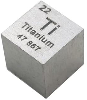 1 Stück 25,4 mm Metall Titan Periodensystem Würfel Ti 99,5 % Reines Titan Würfel Wunderbare Element Kollektion Handwerk