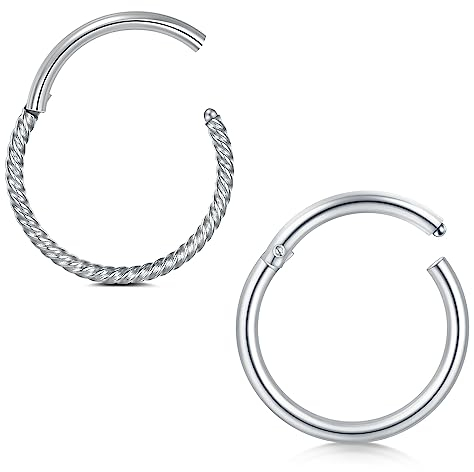 Briana Williams 18g 20g Piercing Anello Naso Septum Acciaio Chirurgico 8mm Orecchini Piercing per Labbra Setto Nasale