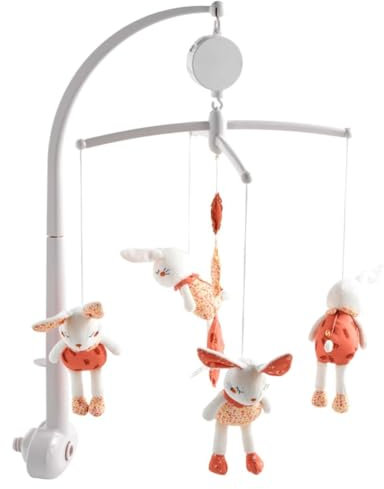 Mobile musical en velours blanc