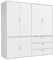 mokebo Kleiderschrank groß in Weiß 6-türig & 3 Schubladen 'Der Grenzenlose' Schlafzimmerschrank modular & kombinierbar, Garderobenschrank, Flurschrank, Drehtürenschrank, Schrank 180x187x58 (BxHxT)