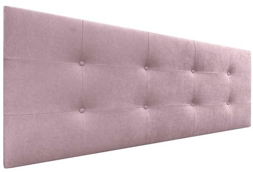 DHOME Testiera per letto imbottita Capitoné 8 cm di spessore, testiera imbottita Aqualine tessuto e ecopelle, testiere per letto matrimoniale (tessuto rosa, 160 cm letto 150/160 cm)