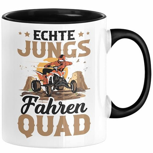 Quad-Fahrer Tasse Geschenk Echte Jungs Fahren Quad Geschenkidee (Schwarz)