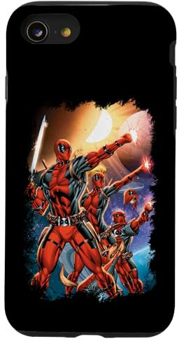 iPhone SE (2020) / 7 / 8 Marvel Deadpool Family Space Squad Distressed Comic Art Case