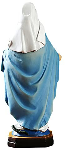 Aizuoni Unsere Liebe Frau Der Gnade | Statue Der Jungfrau Maria | 8,8 Polyresin Craft Statue | Grotte Mit Heilige Bernadette Und Lamm, Katholische Religiöse Heimdekoration, Garten-Statue