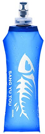 Borraccia Pieghevole in TPU, 250/500 ml, Morbida, Flessibile, Pieghevole, per Bicicletta, Trekking, Jogging, Campeggio