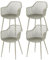 buybyroom Stühle Esszimmer 4er Set, Gartenstühle mit Armlehne, Esszimmerstühle Kunststoff, Grau