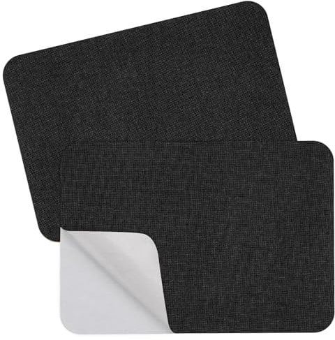 2 Pcs Fabric Repair Tape Self-Adhesive Canvas Fabric Patches 8×11 Inch Extra Size for Sofas Tents Awnings Car Seats Furniture(Black)