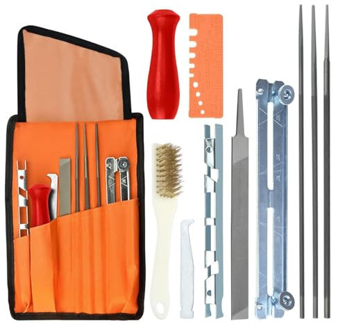 ZVEV Sägekettenfeilen-Set 4,0/4,8/5,5 mm Schärfset Sägekettenfeilen-Set Feilenset Feilen-Set zum Schärfen von Rundfeilen