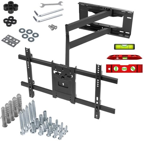 Maclean MC-985 Soporte de Pared para TV con Brazo Articulado de 915 mm de Largo, Universal para Televisores OLED/QLED/LCD/LED/Plasma de 37-80 Carga máxima hasta 45 kg Máx. VESA 600x400mm