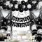 Geburtstagsdeko Schwarz Weiß - Geburtstag Party Deko, Premium Happy Birthday Girlande Luftballons Vorhänge, Kindergeburtstag Jungen Mädchen, Geburtstagsdeko Männer Frauen