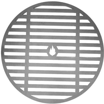 Feuerfest 123 Grillrost rund I Ø 50cm I Hochwertiges Grillgitter aus Stahl I Massive Grillplatte mit 8mm Stärke I Gitterrost für Gas-, Kohle- & Kugelgrill I Feuerschale-Grillrost aus Handarbeit