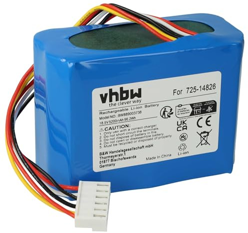 vhbw Akku Ersatz für Cub Cadet 725-14826 | 725-14827, 725-18426, 753-11203, 753-11204 für Rasenroboter (5200mAh 18,5V Li-Ion)