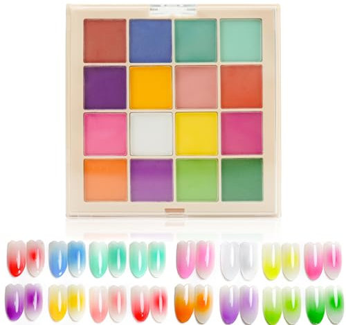 RoseFlower 16 Colours Chrome Nail Powder, Ombre Nail Powder Dipping Powder Nails Set for Nail Art, Nageldesign Zubehör Nail Charms Gelnägel Zubehör for Nail Design, DIY, Erröten,Crafts, Eyeshadow(#C)