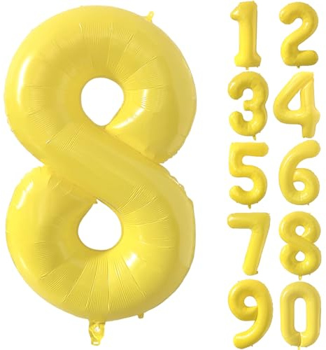 Gelbe Luftballon 40 Zoll Zahlenballon Groß Gelb Luftballon 8 Gelb Geburtstag Ballon Gelbe Folienballon Zahl 8 Helium Ballon 8 Mädchen Jungen Geburtstagsdeko Jubiläum Party Deko