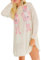 Mugoebu Funkelndes Weihnachtshemdkleid für Damen, Paillettenkleid mit Schleife und Schleife, langärmeliges Mini-Partykleid, Nussknacker-Weihnachtskleid (Pink, M)
