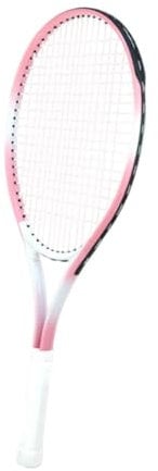 Harilla Tennisschläger, Tennisausrüstung, Rutschfester Griff, Nylonsaiten, Tennisschläger für Garten, Strand, Outdoor-Spiele, Freizeitspieler, Rosa Weiß