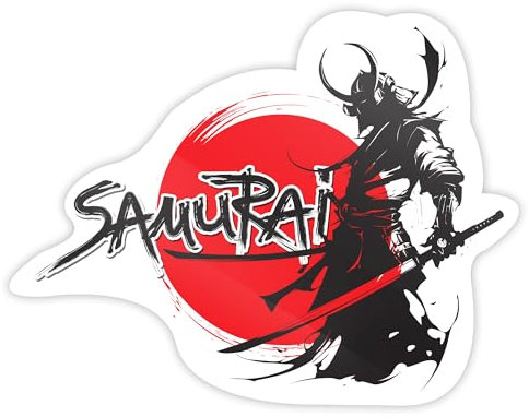 Biomar Labs® 1 x Autoaufkleber Vinyl Aufkleber für Auto Moto Motorrad Fahrrad Helm Fenster Tuning Samurai B 69