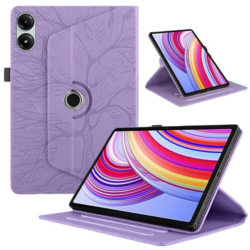 Coque pour Xiaomi Redmi Pad Pro 12.1 Pouces 2024 Etui Premium Cuir PU Rotatif à 360 Antichoc Degrés Flip Case Cover Fonction Support Housse - Violet