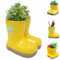 Pot de fleurs jaune en forme de botte de pluie - Vase en résine en forme de botte de pluie - Pot de fleurs créatif jaune - Vase mignon pour plantes d'intérieur et d'extérieur - Décoration amusante