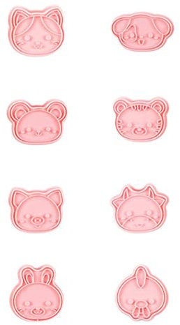 Paquete de 8 moldes de galletas con forma de animal para fiestas infantiles, postres y golosinas