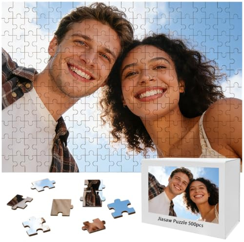 Personalised Jigsaw Puzzles for Adults 1000/500/300/200/70/35 Pieces,Custom Puzzle Frameless,Unique Personalised Gifts for Family,Friend,Pet,Birthday,Christmas,Wedding,Valentine’s Day