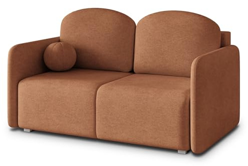 Masseno Sofa SUVI II NV mit Schlaffunktion, Sofa mit Bettkasten, Wohnzimmersofa, Couch, Soffa, Bettsofa, Couchgarnitur- Kupferfarben, Neve 52