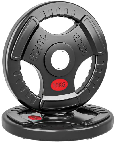 SPORTNOW 2er Set Hantelgewichte kg Gewichte Ø 50 mm Bohrung | Hantelscheiben Set für 5 cm Stange Ø 50 mm Bohrung schwarz