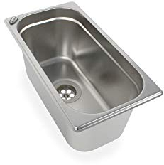 Edelstahl Spülbecken Camping Spüle Waschbecken + Ablauf 1 1/2 325x176x200mm (ad-ideen)