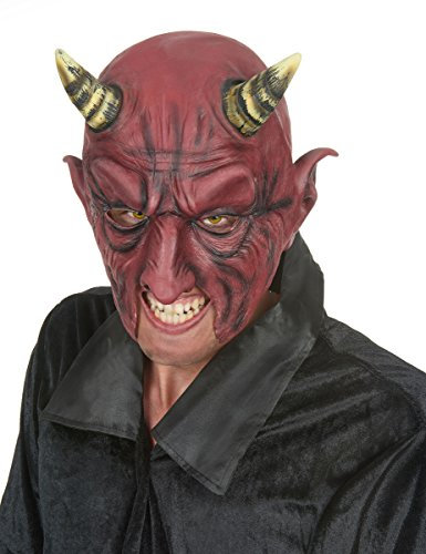 DEGUISE TOI - Demi masque latex démon à corne adulte Halloween - Masque - Taille Unique - Rouge - Masques - Latex - - Halloween