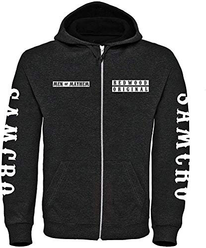 SOA Anarchy Custom Charter Deluxe ZIP STYLE Hoodie (S-3XL) NOMAD JAX TELLER OPIE REDWOOD ORIGINAL (S) Black