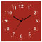 ARTLAND Wanddeko Wanduhr ohne Tickgeräusche Alu Funkuhr 30x30 cm Quadratisch Lautlos 12 Ziffern Farbig Schlichtes Design Rot S7KJ