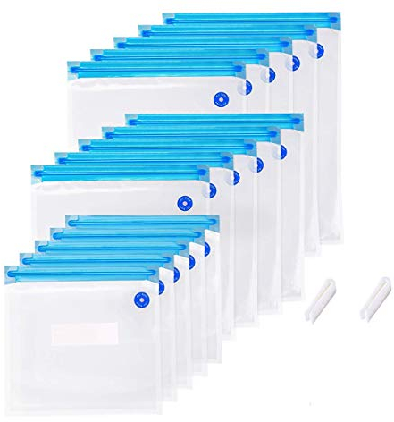 DaMohony Vacuum Sealer Storage Bags, 15 PCS Reusable Vacuum Food Sealer Bags, 3 Sizes Sous Vide Bag Kit, BPA Free, Great for Vac Storage, Meal Prep or Sous Vide