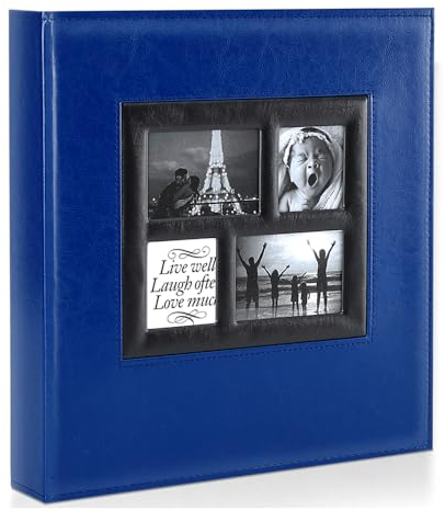 Ywlake Album Fotografico 10x15 1000 Tasche, Grande Cuoio Album Foto Portafoto Verticale Orizzontali Tascabile Tasca Blu