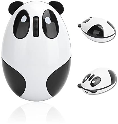 143 Slim Wireless Bluetooth Panda Mouse, Portable Mobile Optical Mice, Less Noise Cute Mouse With Nano Receiver for PC, Laptop, Computer