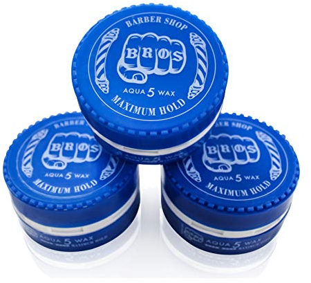 3x BROS Professionelles Aqua Wax Friseur Haarwachs Barber Shop (3er Set, Blau)