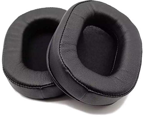 Ohrpolster für Audio-Technica ATH-M50X ATH M40X Ersatz-Ohrpolster mit Protein-Leder und Memory-Schaum für Audio-Technica ATH MSR7 ATH-M20 On-Ear-Studiomonitor-Kopfhörer, Schwarz