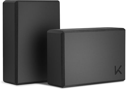 Yoga Block, High Density EVA Foam Blocks for Yoga, Pilates, Meditation, Aid Balance, Support and Deepen Poses - Non-Slip Lightweight Durable(2-Pack-Grey)