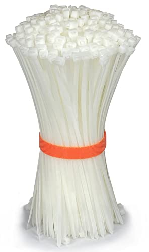 Oksdown Kabelbinder 500 Stück Weiß 200 mm × 3,6 mm mit 18,2 kg Zugfestigkeit UV-Beständig Set