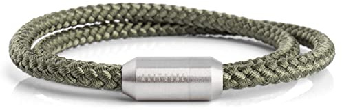 Akitsune Mare Segeltau Nylonarmband | 5 mm breit | Magnetischer Kapselverschluss Doppelt Gewickelt Damen Herren Maritim