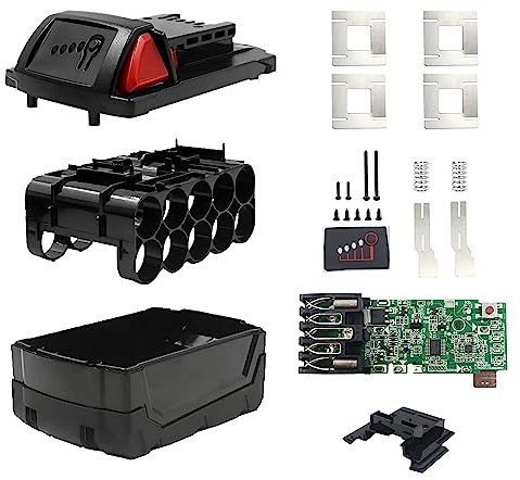 Janllenton 18V 10-Cells 18650 Battery DIY Replacement Case for Milwaukee M18, Plastic Battery case Replacement Repair Kit for Milwaukee M18 3.0Ah 4.0Ah 5.0Ah (Battery not Included)